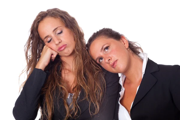 Zwei müde Frauen bei der Arbeit — Stockfoto