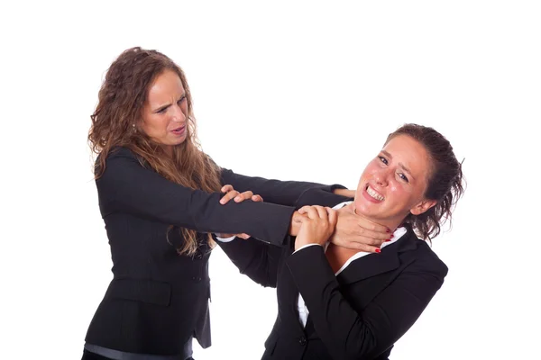 Twee zakelijke vrouwen vechten — Stockfoto