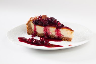 yumuşak meyveler ile Cheescake dilim