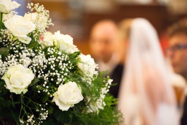 Gelin ve damat seçici odak görünümü