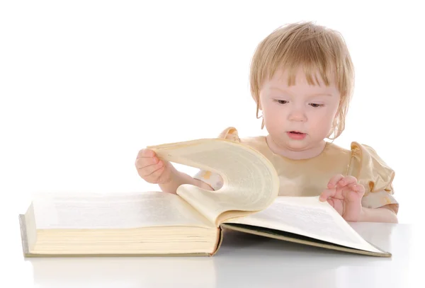 Fille avec livre ouvert — Photo