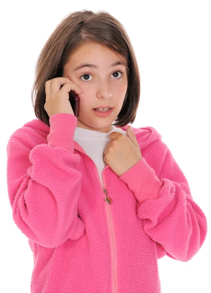 Дівчина, розмовляє по телефону . — стокове фото