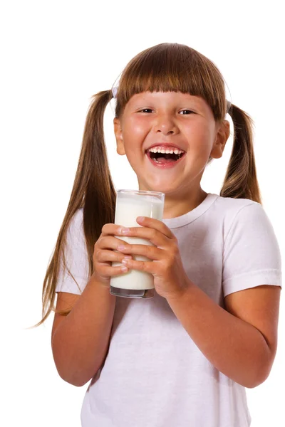 stock image Girl loves milk