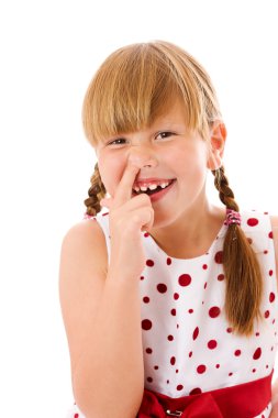 Girl picking nose clipart