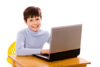 Boy Surfing the net clipart