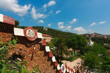 Exterior of famous Park Guell by Gaudi architect, Barcelona, Spain clipart