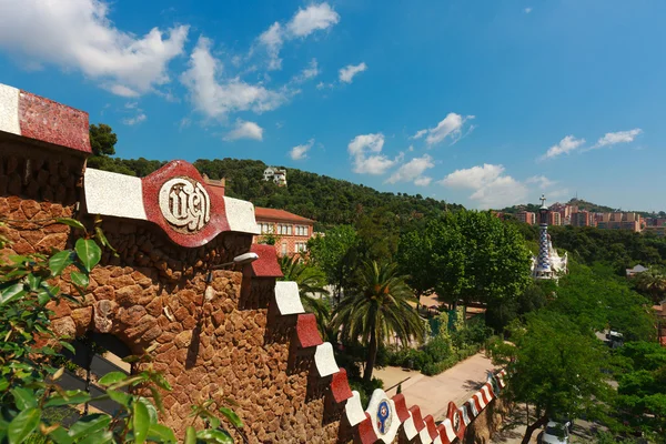 stock image Exterior of famous Park Guell by Gaudi architect, Barcelona, Spain