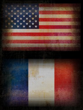 Fransa ve ABD bayrakları
