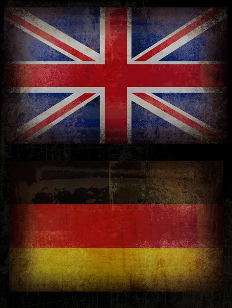 British and Germany flags — Stock Photo, Image