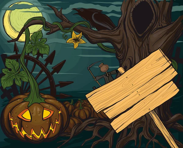 Jack-o-lanterne di zucca di Halloween — Vettoriale Stock