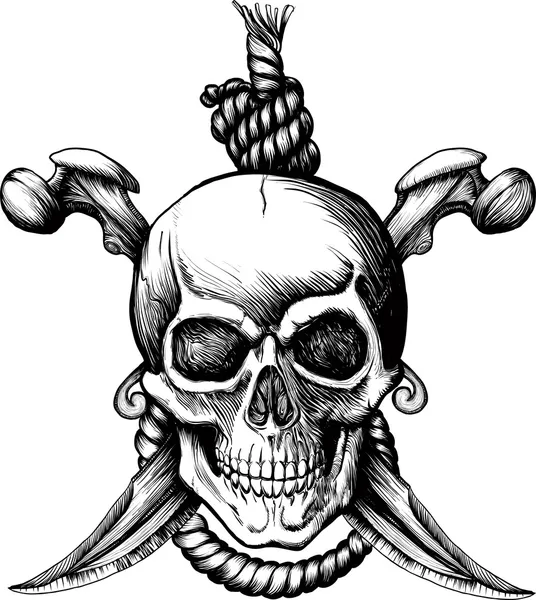 Jolly Roger cráneo — Vector de stock