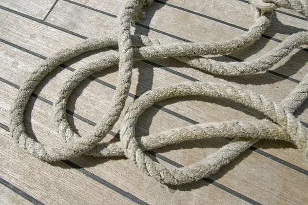 Ropes on a deck — Stock Photo, Image