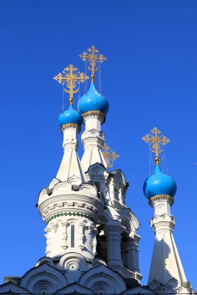 Blue cupolas of church — Stock Photo, Image