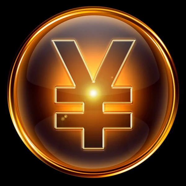 Yen icon golden. — Stock Photo, Image
