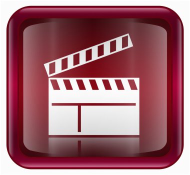 Movie clapper board icon red clipart