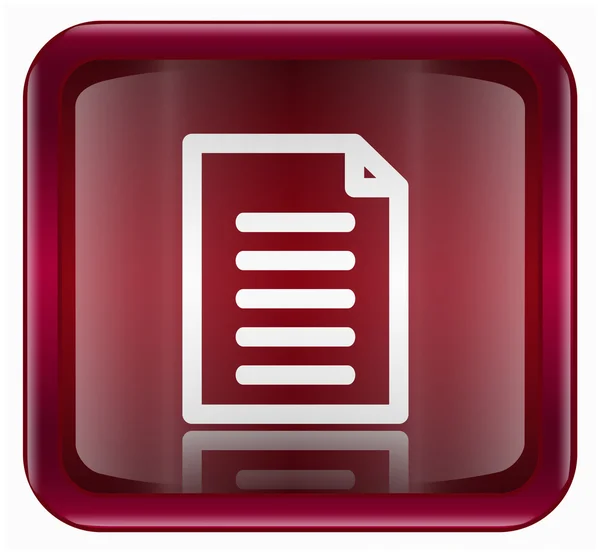 Ícone de documento vermelho escuro, isolado no fundo branco — Fotografia de Stock