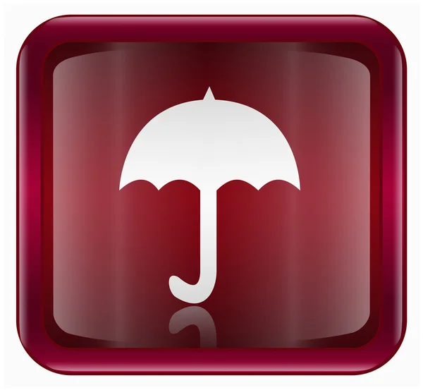 Umbrella icon dark red, isolated on white background — Stock Photo, Image