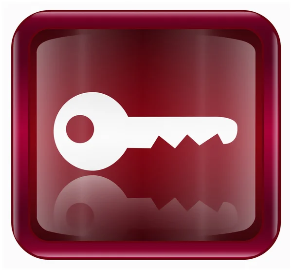 Kulcs ikon sötét piros, elszigetelt fehér background — Stock Fotó