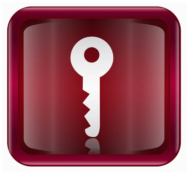 Icona chiave rosso scuro, isolata su sfondo bianco — Foto Stock