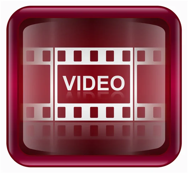 Filmikone rot, isoliert auf weißem Hintergrund — Stockfoto