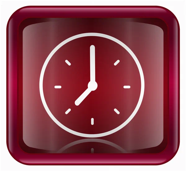 Relógio ícone vermelho — Fotografia de Stock