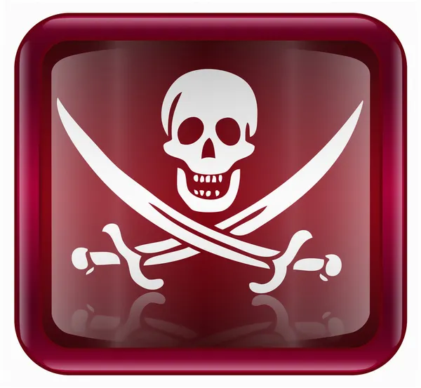 stock image Pirate icon red, isolated on white backround