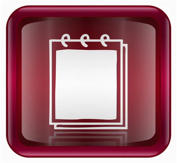 Notebook-ikonen röd, isolerad på vit bakgrund — Stockfoto
