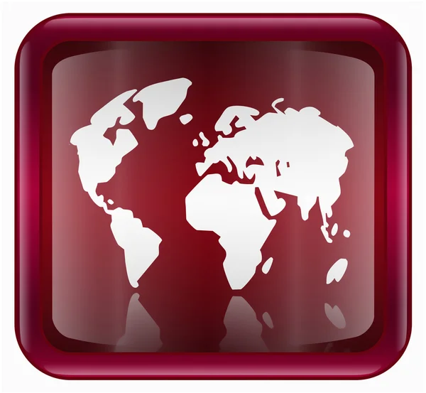 World icon red, isolated on white background — Stock Photo, Image