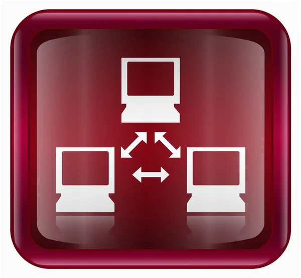 Network icon red — Stock Photo, Image