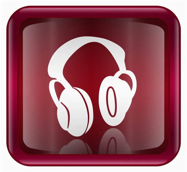 Sluchátka ikona červená — Stock fotografie