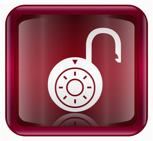 Lock on icon red — Stock Photo, Image