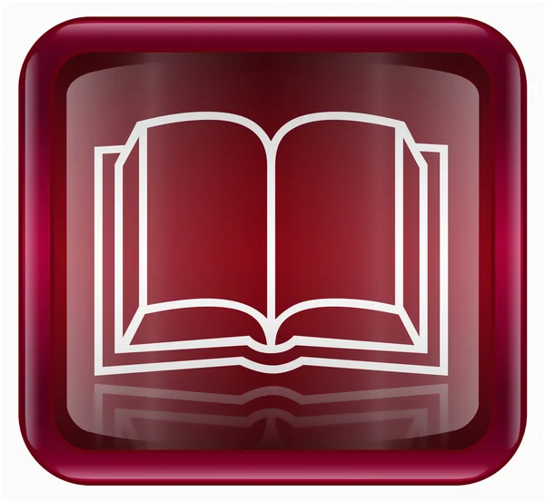 Czerwona ikona książki — Zdjęcie stockowe
