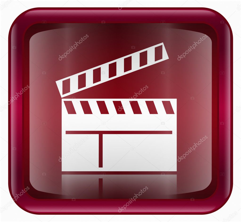 Movie clapper board icon red