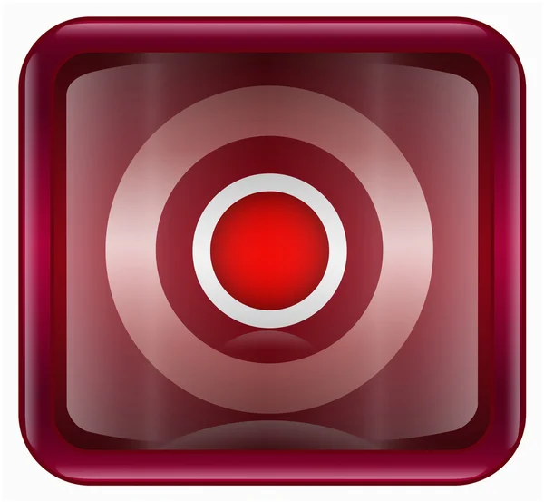 Opnemen pictogram donker rood, geïsoleerde op witte achtergrond — Stockfoto