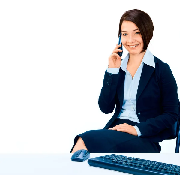 Mulher de negócios falando ao telefone — Fotografia de Stock