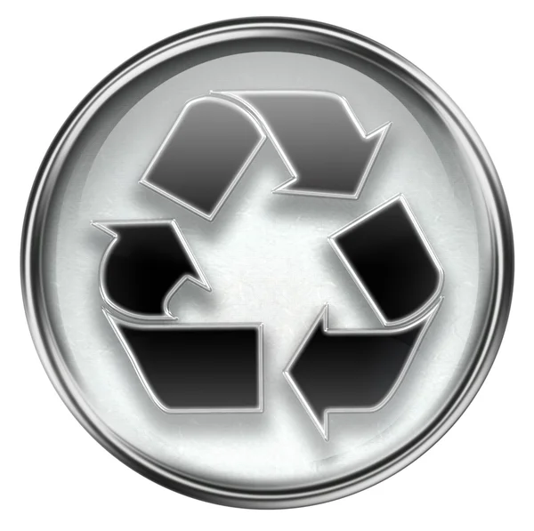 Ícone de símbolo ecológico cinza, isolado no fundo branco . — Fotografia de Stock