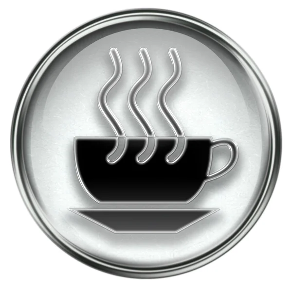 Icono de taza de café gris, aislado sobre fondo blanco . — Foto de Stock