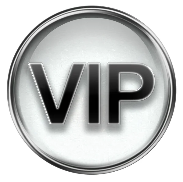 Icono VIP gris, aislado sobre fondo blanco . — Foto de Stock