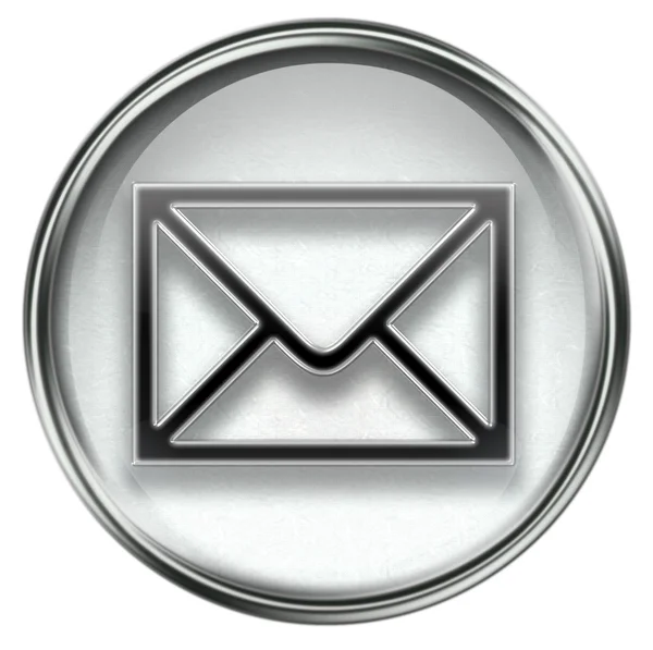 Envelope postal cinzento, isolado sobre fundo branco — Fotografia de Stock