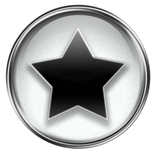 Stjärniga ikonen grå, isolerad på vit bakgrund. — Stockfoto