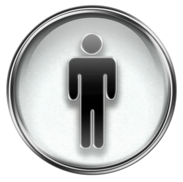 Muži ikona šedá, izolovaných na bílém pozadí. — Stock fotografie