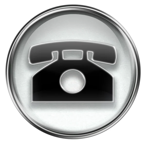 Ícone do telefone cinza, isolado no fundo branco . — Fotografia de Stock