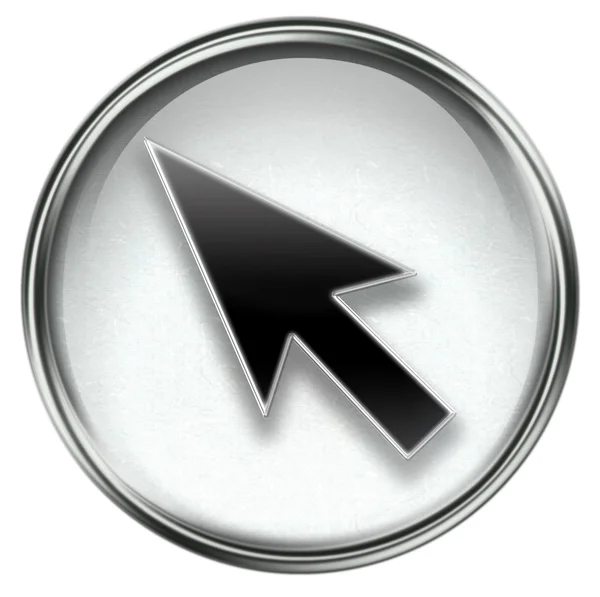 Icono de flecha gris, aislado sobre fondo blanco — Foto de Stock