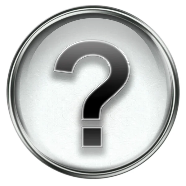 Ícone de símbolo de pergunta cinza — Fotografia de Stock