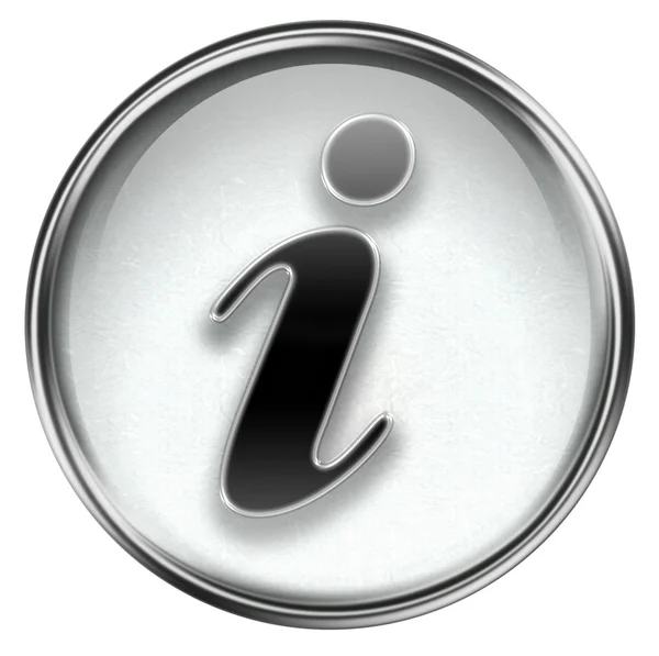 Informationssymbol grau, isoliert auf weißem Hintergrund — Stockfoto