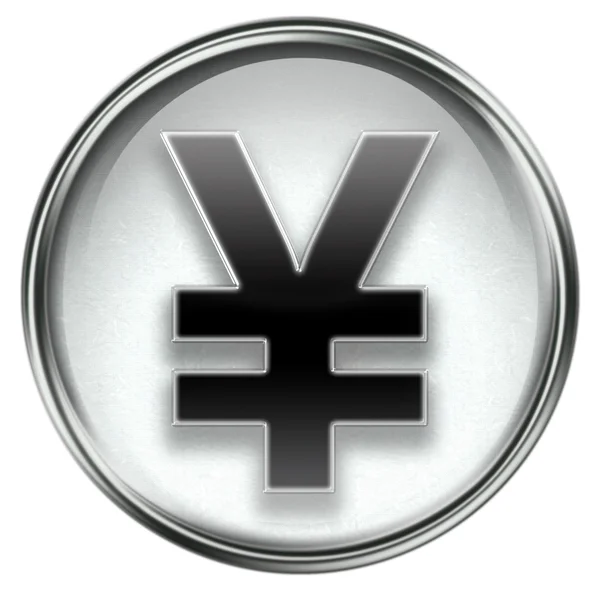 Icono de yen gris — Foto de Stock
