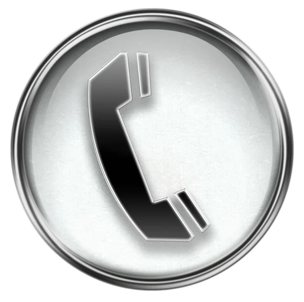 Telefon ikonen grå, isolerad på vit bakgrund — Stockfoto