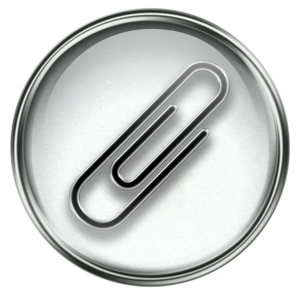 Büroklammer-Symbol grau — Stockfoto