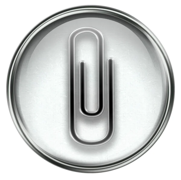 Clip de papel icono gris — Foto de Stock