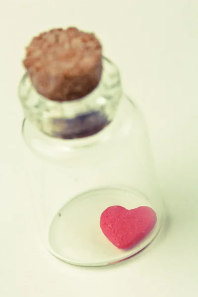 Srdce v lahvi — Stock fotografie